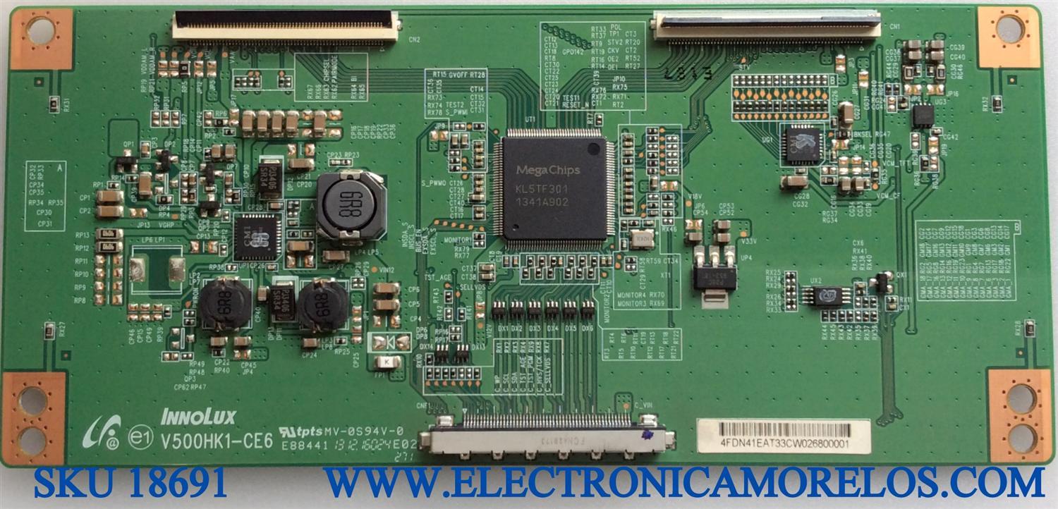 T-CON / PANASONIC V500HK1-CE6 / PANEL V500HK1-LE6 REV.F7 / T500HVF05.0 / MODELO TC-50AS5300 / TC-50AS530U / 50LB6100-UG.BUSDLJR